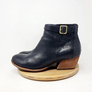 Kork Ease Ankle Boots Womens 9 Maddelena Black Leather Bootie Belted Buckle Moto